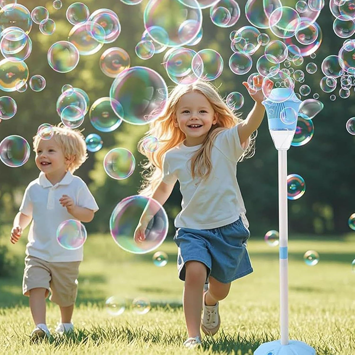 Standing Bubble Machine with Lights | Battery Operated | Fun for Family & Neighbors 🎉