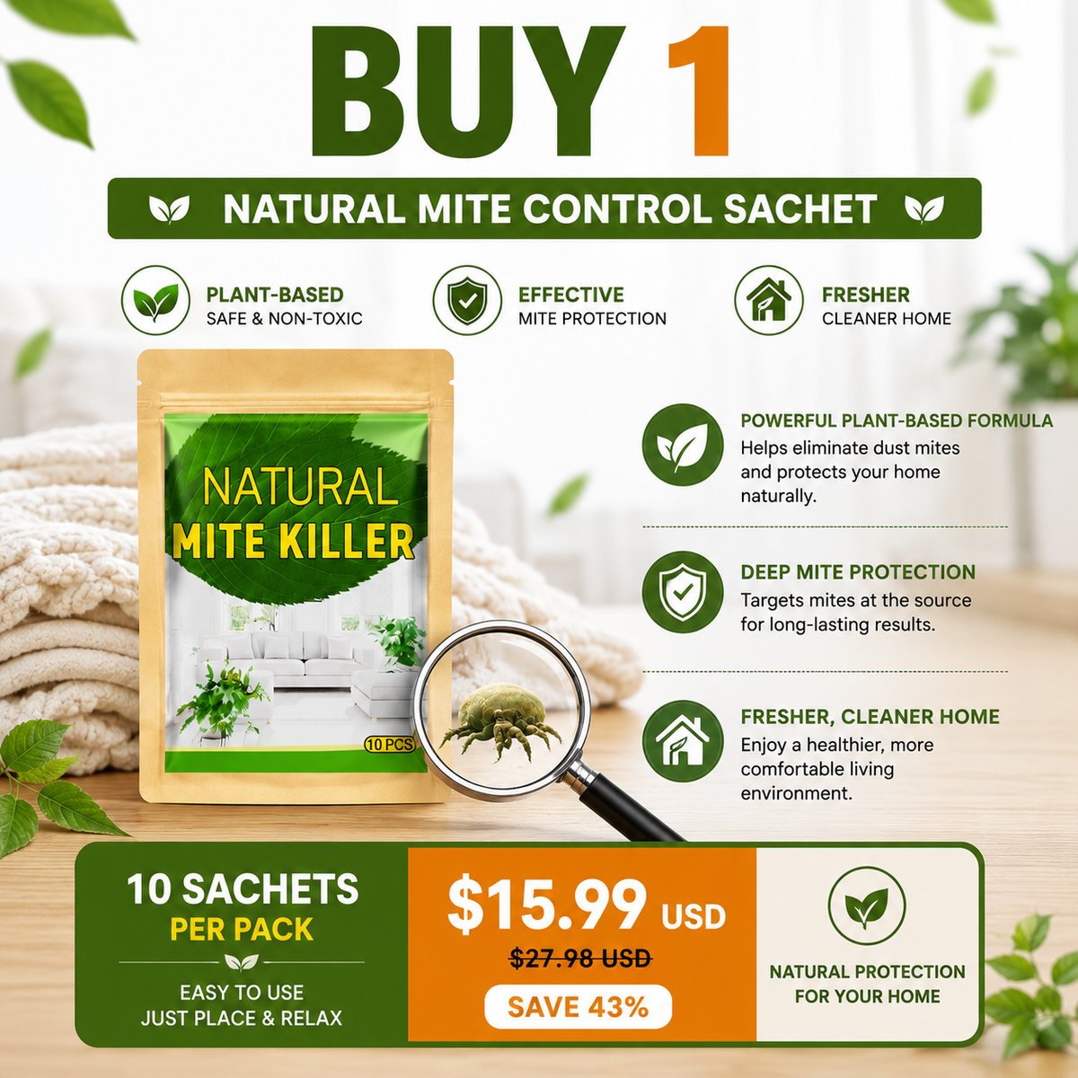 🔥Hot Sale 50% OFF🔥 Natural Mite Control Sachet