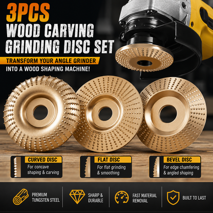 Heavy-Duty Wood Carving Disc Set (3PCS)