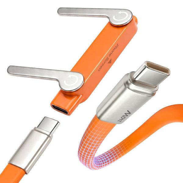 ⚡ Fast Charging Cable 🚀240W Fast Charging + Hidden Foldable Phone Stand