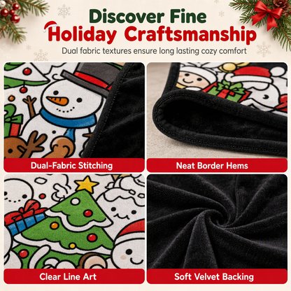 🎄 DIY Christmas Coloring Blanket – Washable Cozy Throw 🎨
