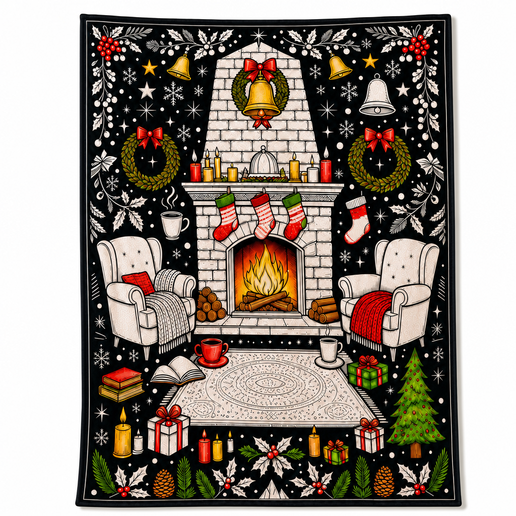 🎄 DIY Christmas Coloring Blanket – Washable Cozy Throw 🎨