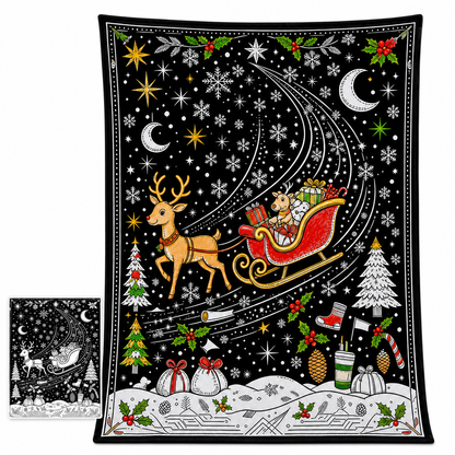 🎄 DIY Christmas Coloring Blanket – Washable Cozy Throw 🎨