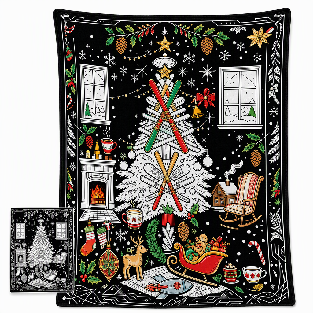 🎄 DIY Christmas Coloring Blanket – Washable Cozy Throw 🎨