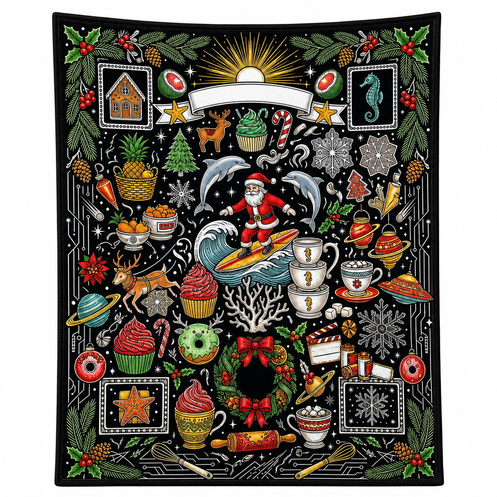 🎄 DIY Christmas Coloring Blanket – Washable Cozy Throw 🎨