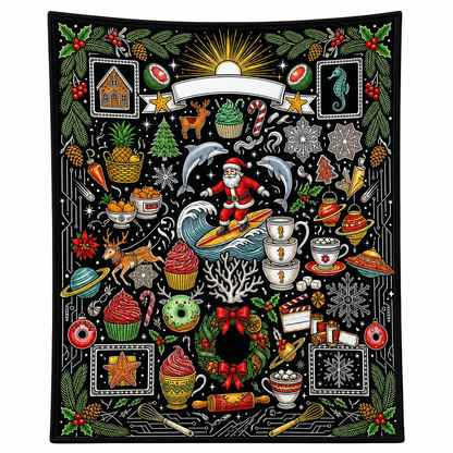 🎄 DIY Christmas Coloring Blanket – Washable Cozy Throw 🎨