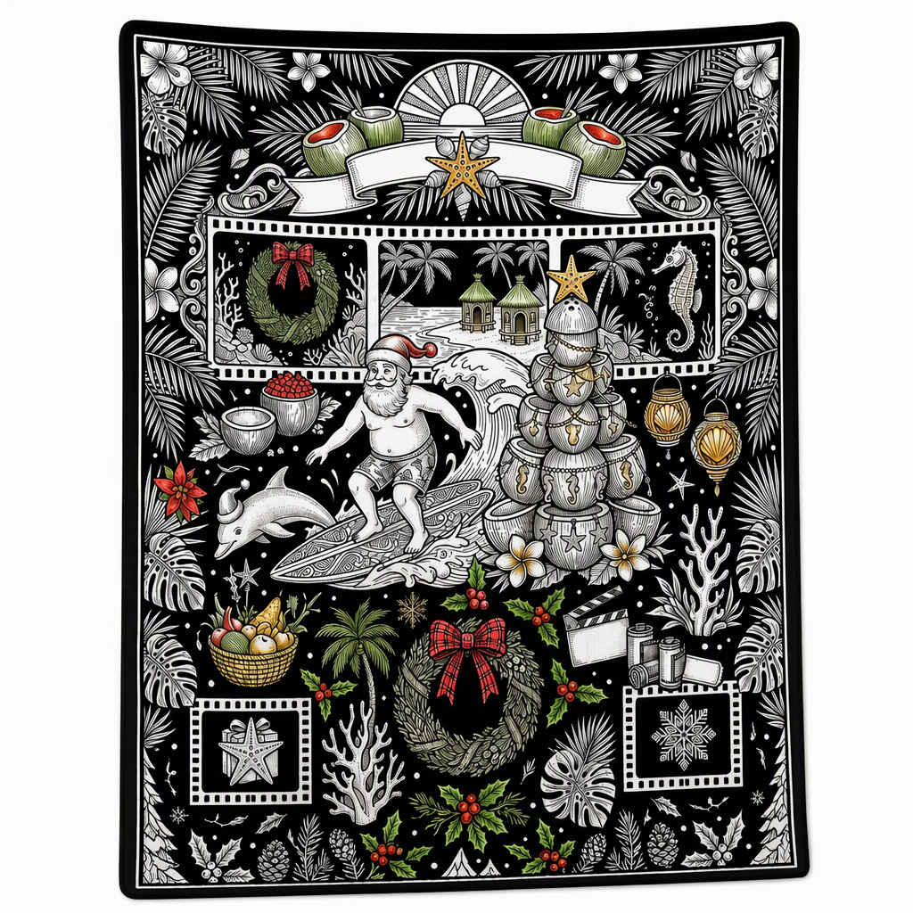 🎄 DIY Christmas Coloring Blanket – Washable Cozy Throw 🎨