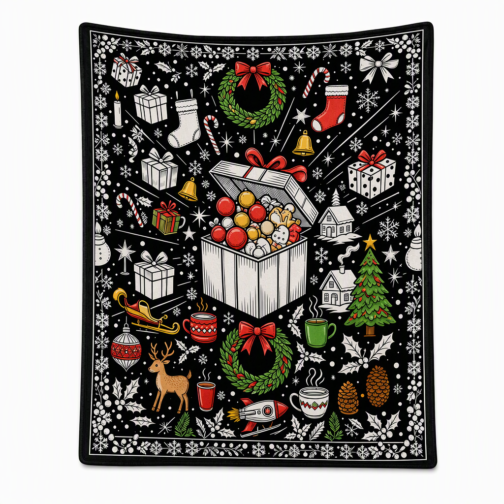 🎄 DIY Christmas Coloring Blanket – Washable Cozy Throw 🎨