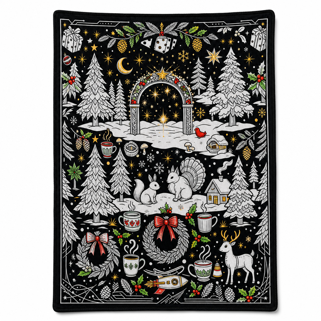 🎄 DIY Christmas Coloring Blanket – Washable Cozy Throw 🎨