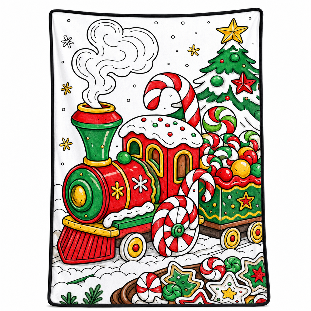 🎄 DIY Christmas Coloring Blanket – Washable Cozy Throw 🎨
