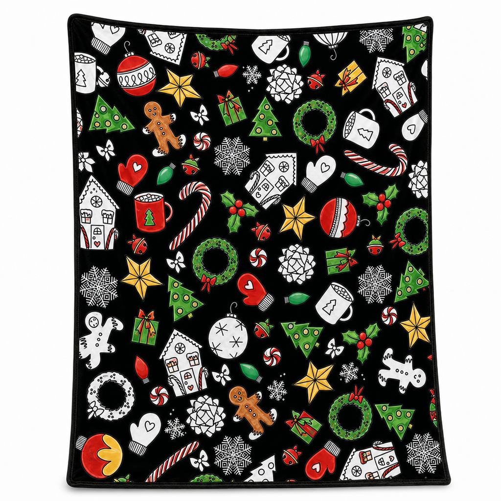 🎄 DIY Christmas Coloring Blanket – Washable Cozy Throw 🎨