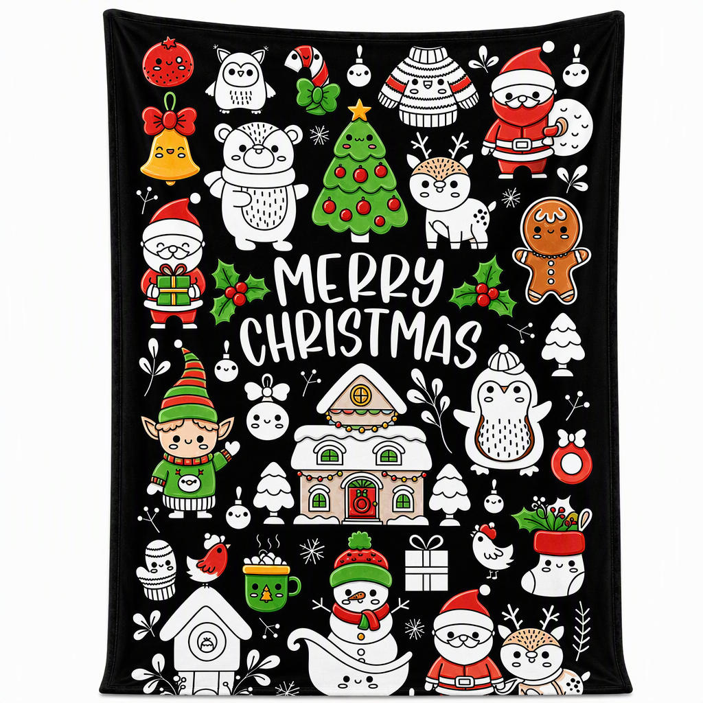 🎄 DIY Christmas Coloring Blanket – Washable Cozy Throw 🎨